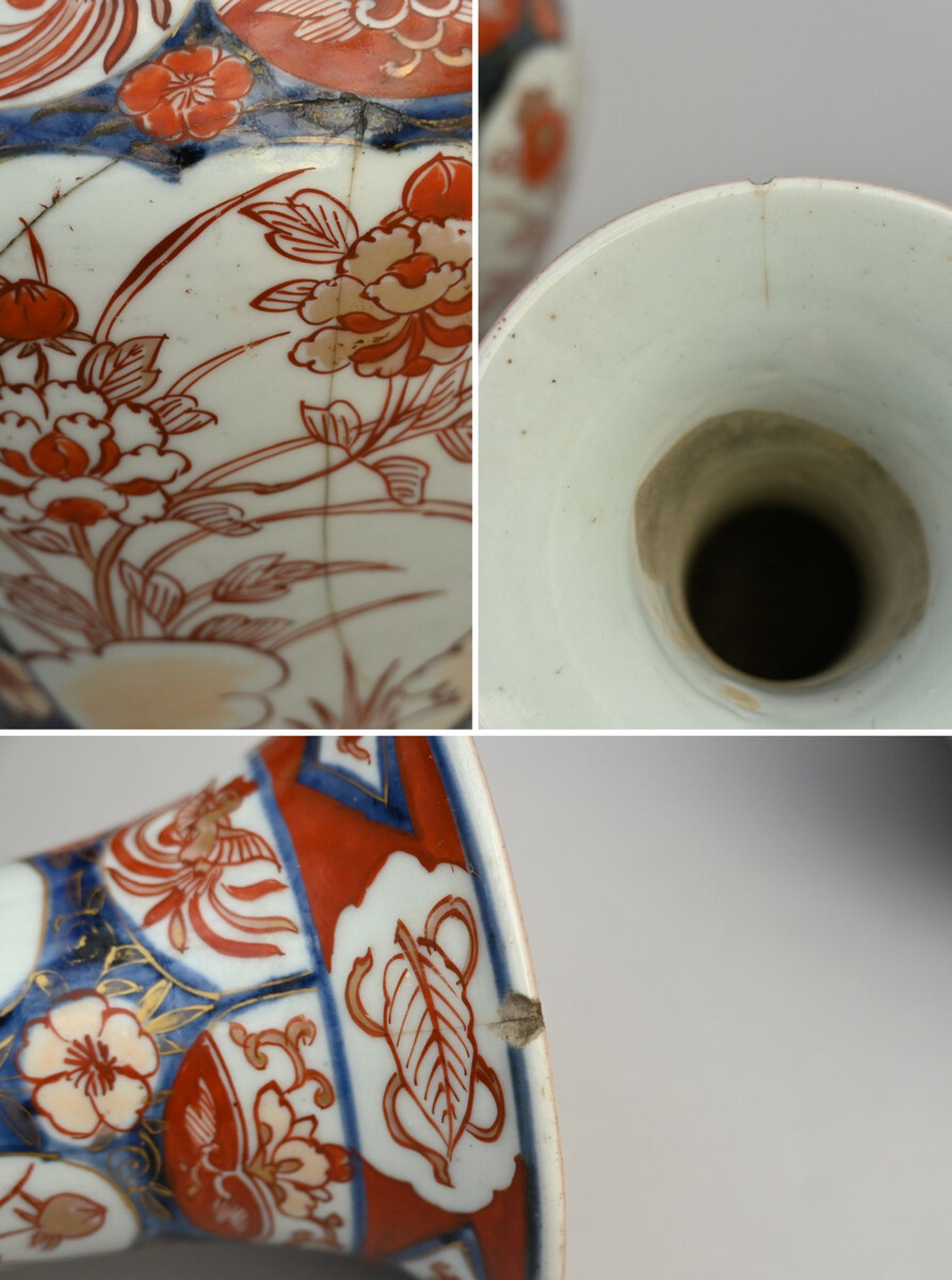 A Japanese set of Imari vases (h 22-36cm) (*) - Image 4 of 4