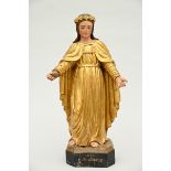 Gilded wooden statue 'Saint' (h62cm)