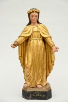 Gilded wooden statue 'Saint' (h62cm)