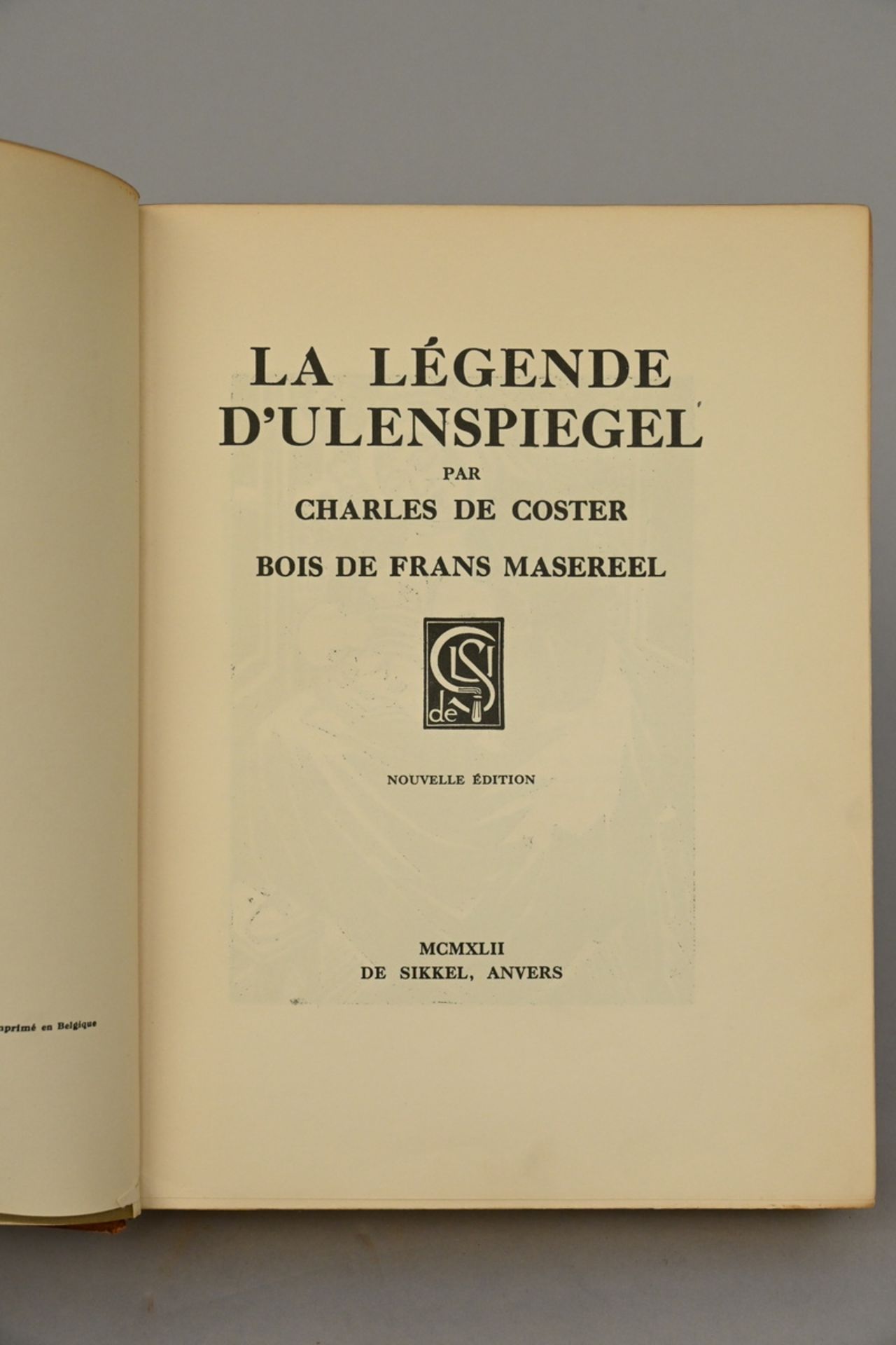 2 books Frans Masereel: 'Antwerp' 1968 (28x20x2.5cm), 'Tijl Uilenspiegel' 1942 (25.5x20.5x6cm) - Bild 2 aus 6
