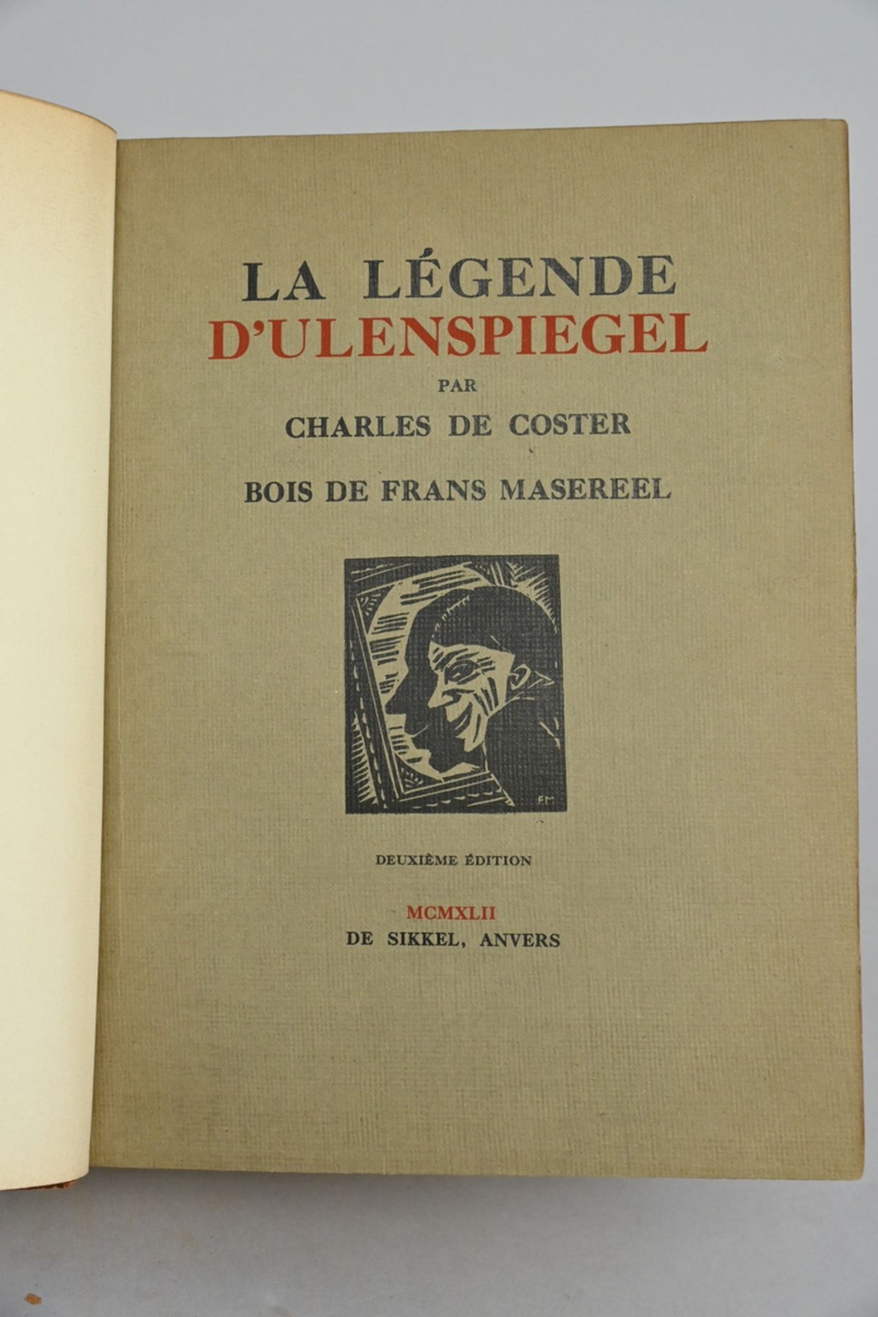 2 books Frans Masereel: 'Antwerp' 1968 (28x20x2.5cm), 'Tijl Uilenspiegel' 1942 (25.5x20.5x6cm) - Bild 4 aus 6