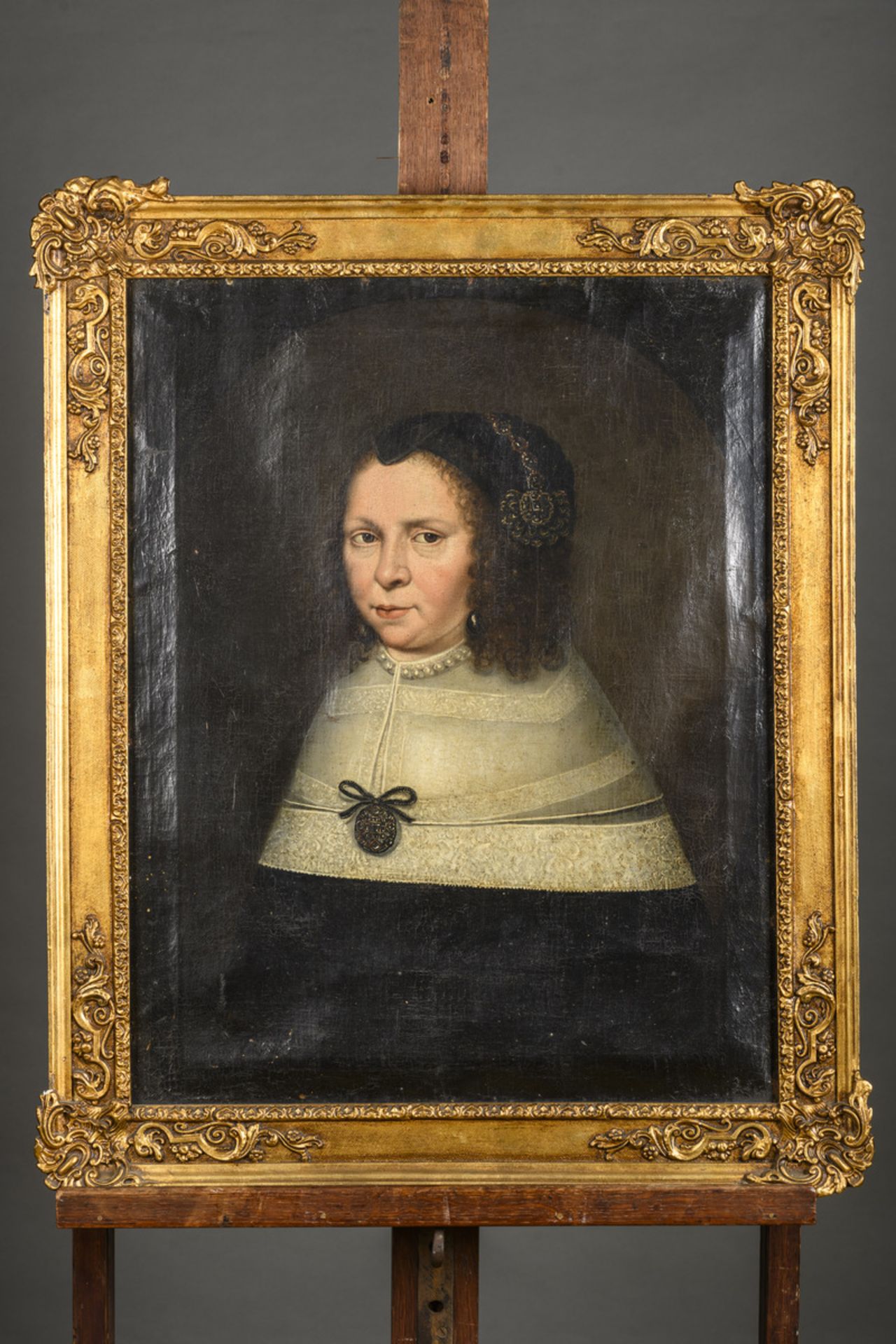 Anonymous (17th century): painting (o/c) 'portrait of a lady' (h69x54cm) - Image 2 of 6