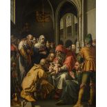 Anonymous (after a design by Hendrick Goltzius): painting (o/c) 'the circumcision of Jesus' (