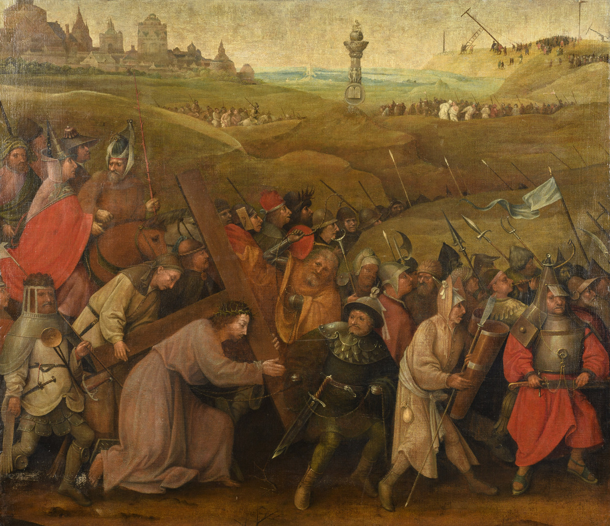 Anonymous (follower of Bosch, 16th century): painting (o/c) 'Way of the Cross' (78x91cm)