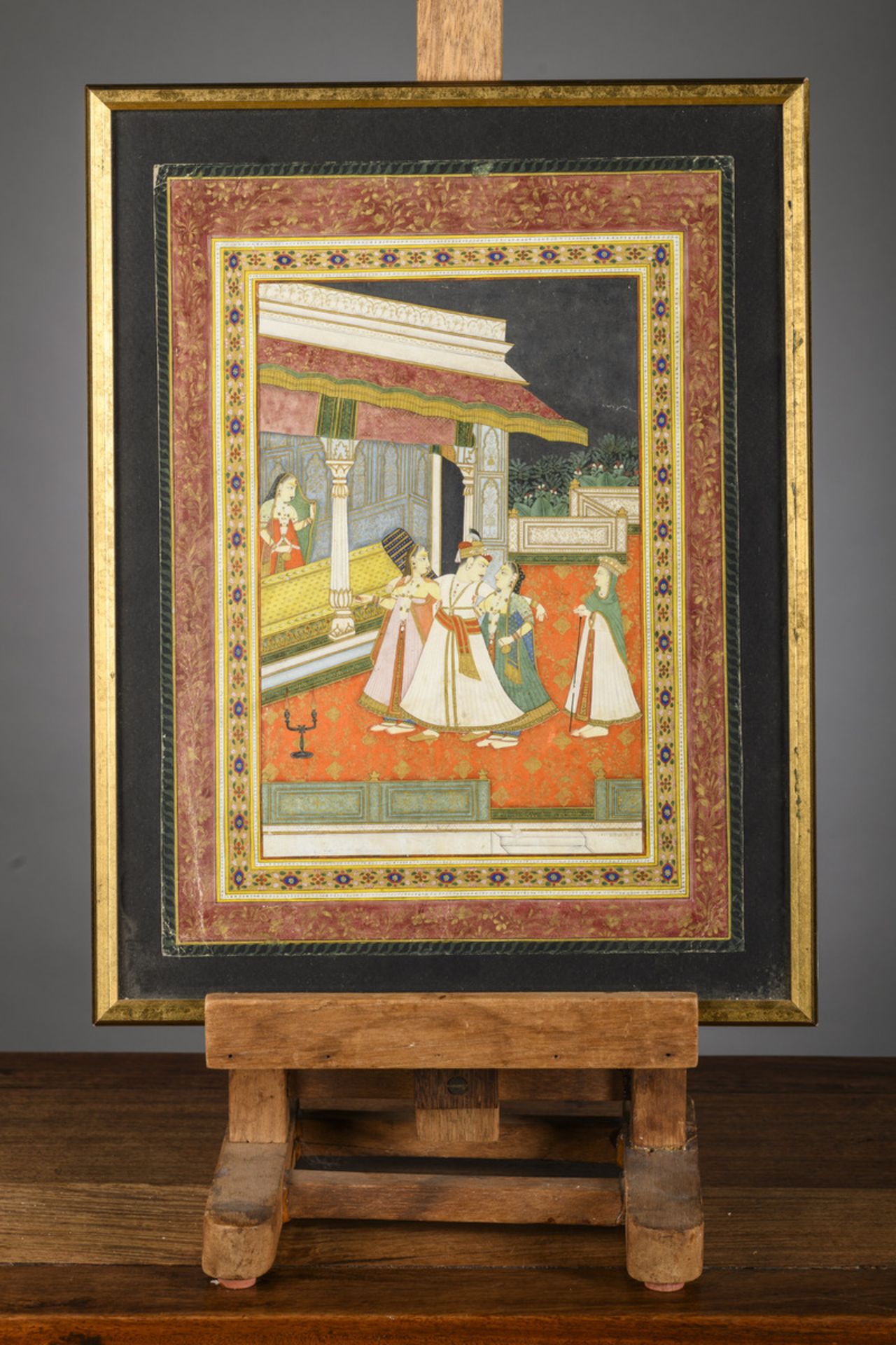 Indian Miniature 'Krishna and the harem women' (30x39cm) - Image 2 of 5