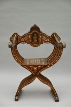 Italian marquetry chair, 19th century (97x72x50cm)