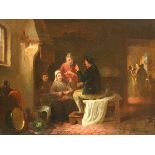 Charles Venneman: painting (o/c) 'Interior scene' (31.5x42cm) (*)