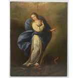 Anonymous (18th century): painting (o/p) 'Madonna with dragon' (45x34.5) (*)