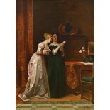 Florent Willems: painting (o/c) 'ladies in salon' (76.5x56cm)