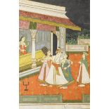 Indian Miniature 'Krishna and the harem women' (30x39cm)