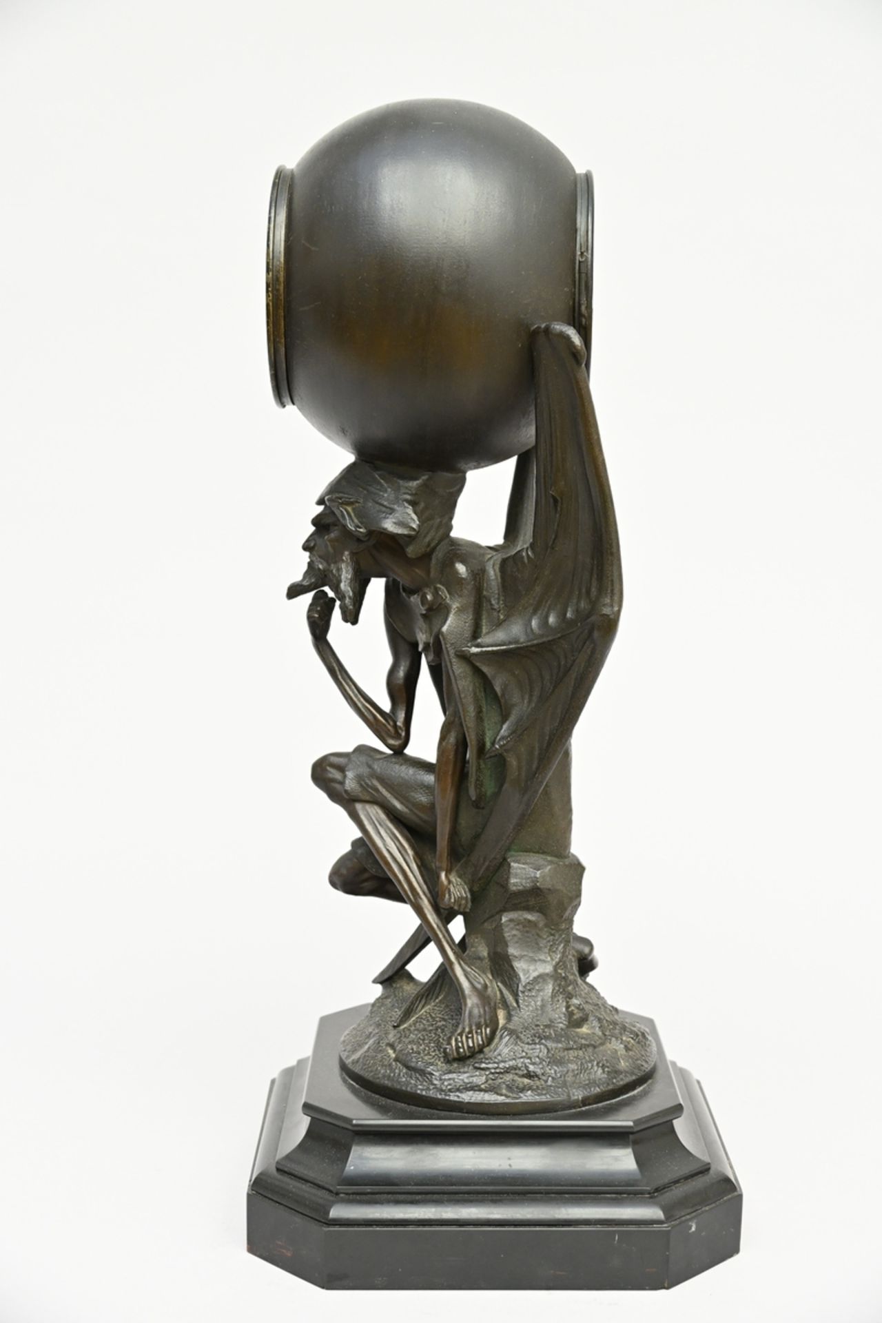 Clock in zamack 'devil' by Lemaire, 19th century (h56cm) (*) - Image 2 of 6