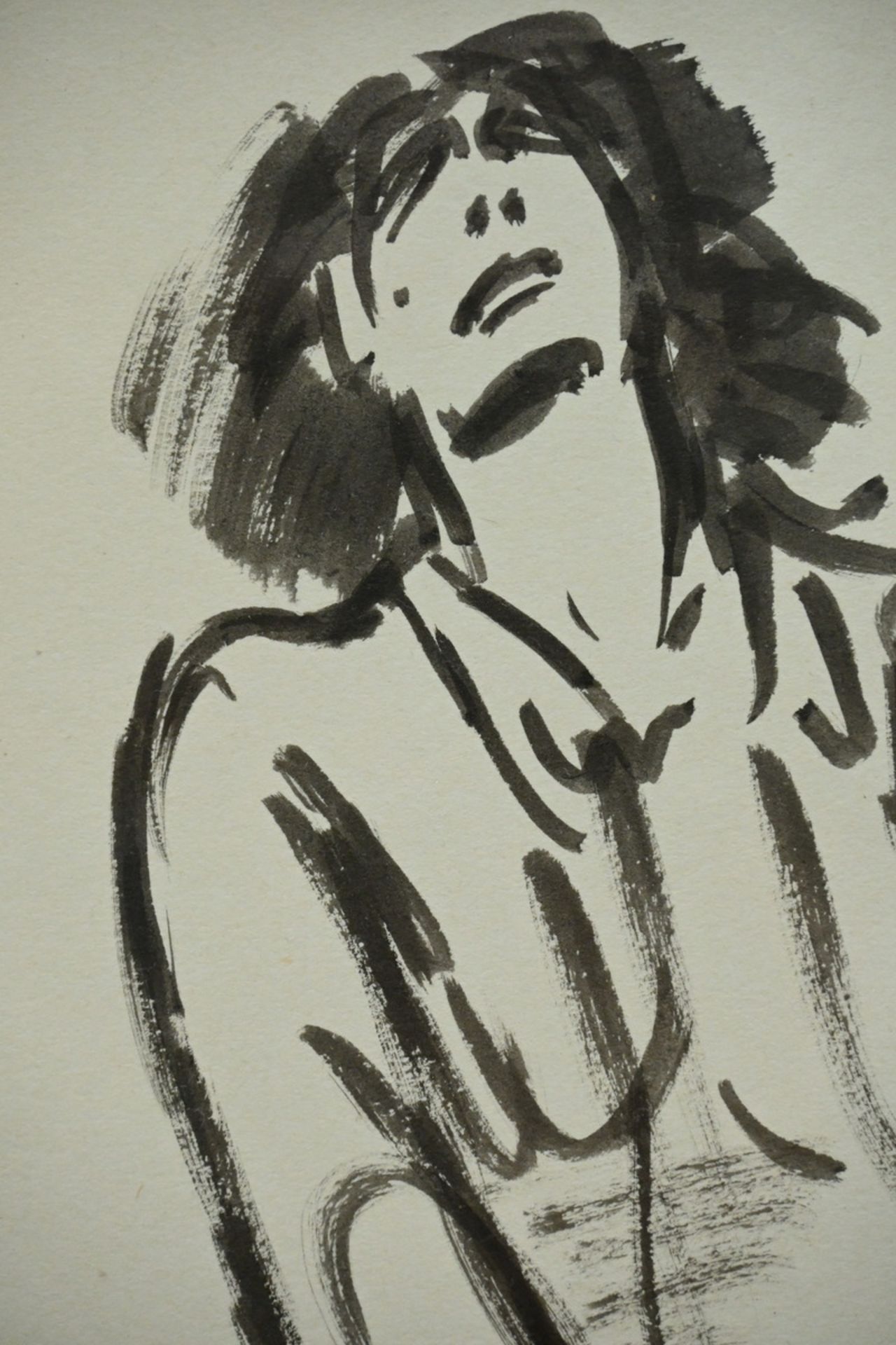 Frans Masereel 1945: ink drawing 'grieving mother' (31.5x44cm) - Bild 3 aus 5