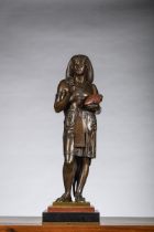 …mile-Louis Picault: a rare bronze 'the Egyptian scribe' (h52cm)