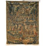 Tapestry 'party in castle garden', Brussels 17th century (220x166cm)