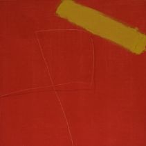 Hugo Duchateau: painting (o/c) 'narrow against wide' (80x80cm)