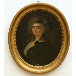 Anonymous (19iËme siËcle): oval painting (o/c) 'portrait of a lady' (h64x54cm) (*)