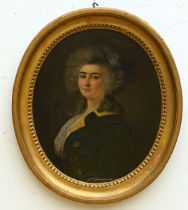 Anonymous (19iËme siËcle): oval painting (o/c) 'portrait of a lady' (h64x54cm) (*)