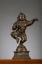 Indian statue in bronze 'Balakrishna' (h14.5cm)