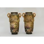 A pair of Japanese earthenware vases 'eagles' (h55cm) (*)