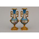 A pair of SËvres vases with bronze mounts (h19.5cm)
