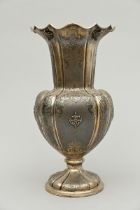 Large decorative silver vase (h41.50cm) (weight 1428gr)