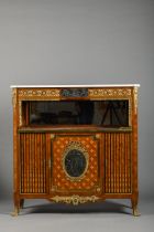 A fine Louis XVI style cupboard with bronze plaques, 19th century (120x118x38cm)