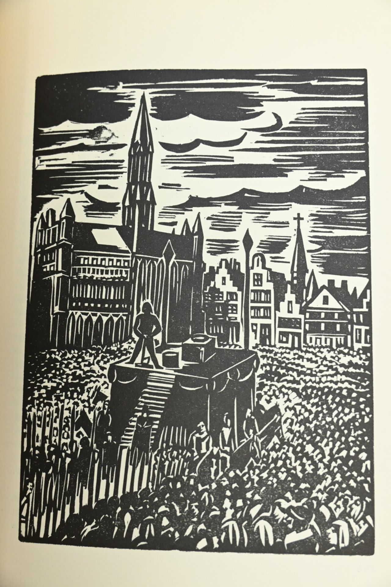 2 books Frans Masereel: 'Antwerp' 1968 (28x20x2.5cm), 'Tijl Uilenspiegel' 1942 (25.5x20.5x6cm) - Bild 3 aus 6