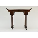 A small Chinese console in exotic wood (67x79x35cm)