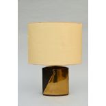 Esa Fedrigolli: a bronze lamp, circa 1970s (h66cm / base 27x25cm)