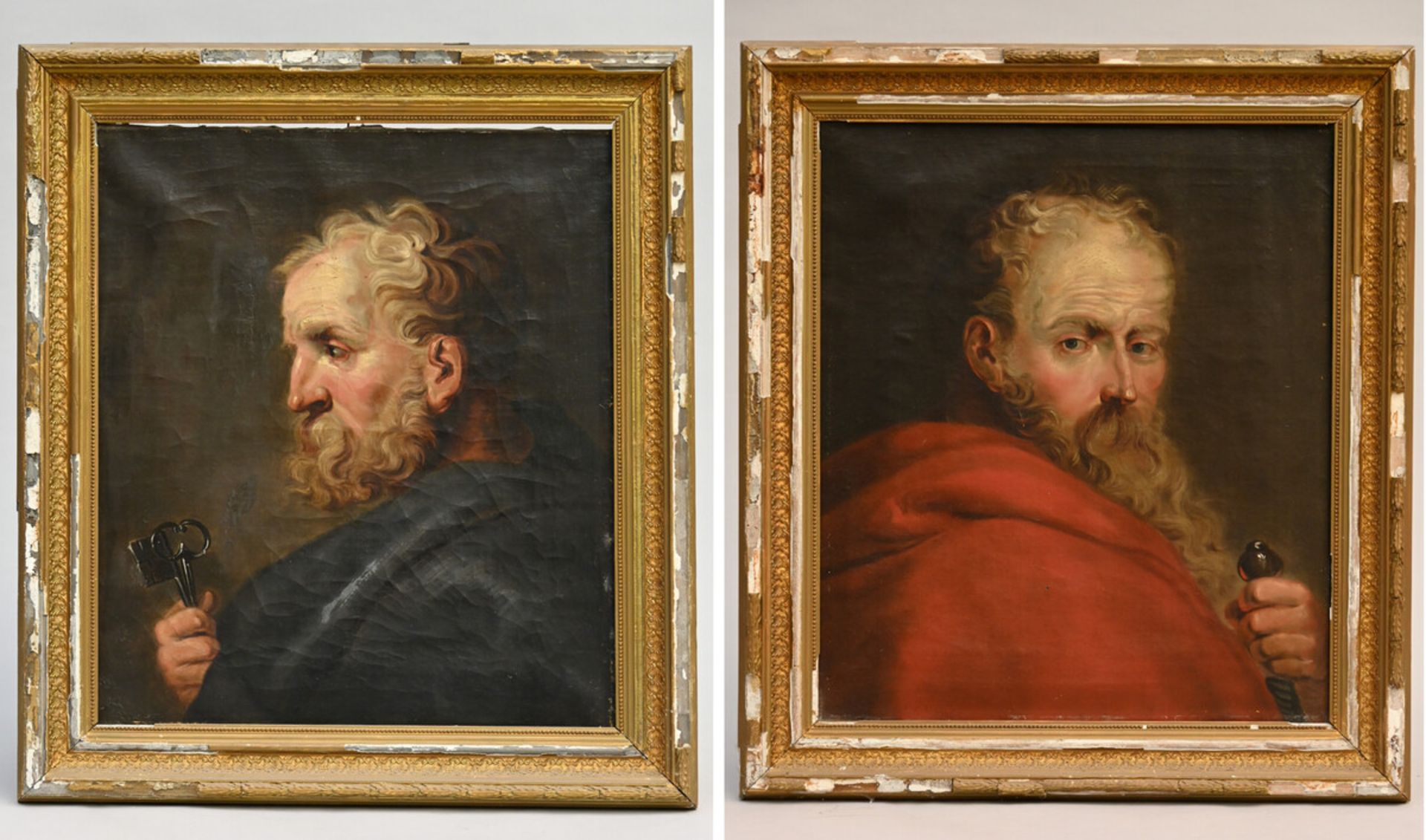 Anonymous (18th-19th century): a pair of painting 'Evangelists' (55x47cm) (*) - Image 2 of 5