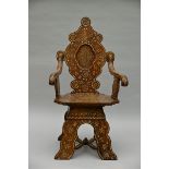 Syrian marquetry chair, 19th century (117x60x51cm)