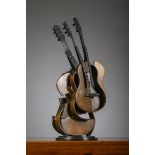 Fernandez Arman: bronze sculpture 'guitar' foundry Bocquel fd. 74/100 (h30cm)