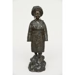 Bronze sculpture 'Oriental girl' (h32cm)
