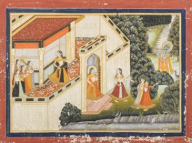Indian miniature 'Maharaja in his harem' (36.5x27cm) (*)