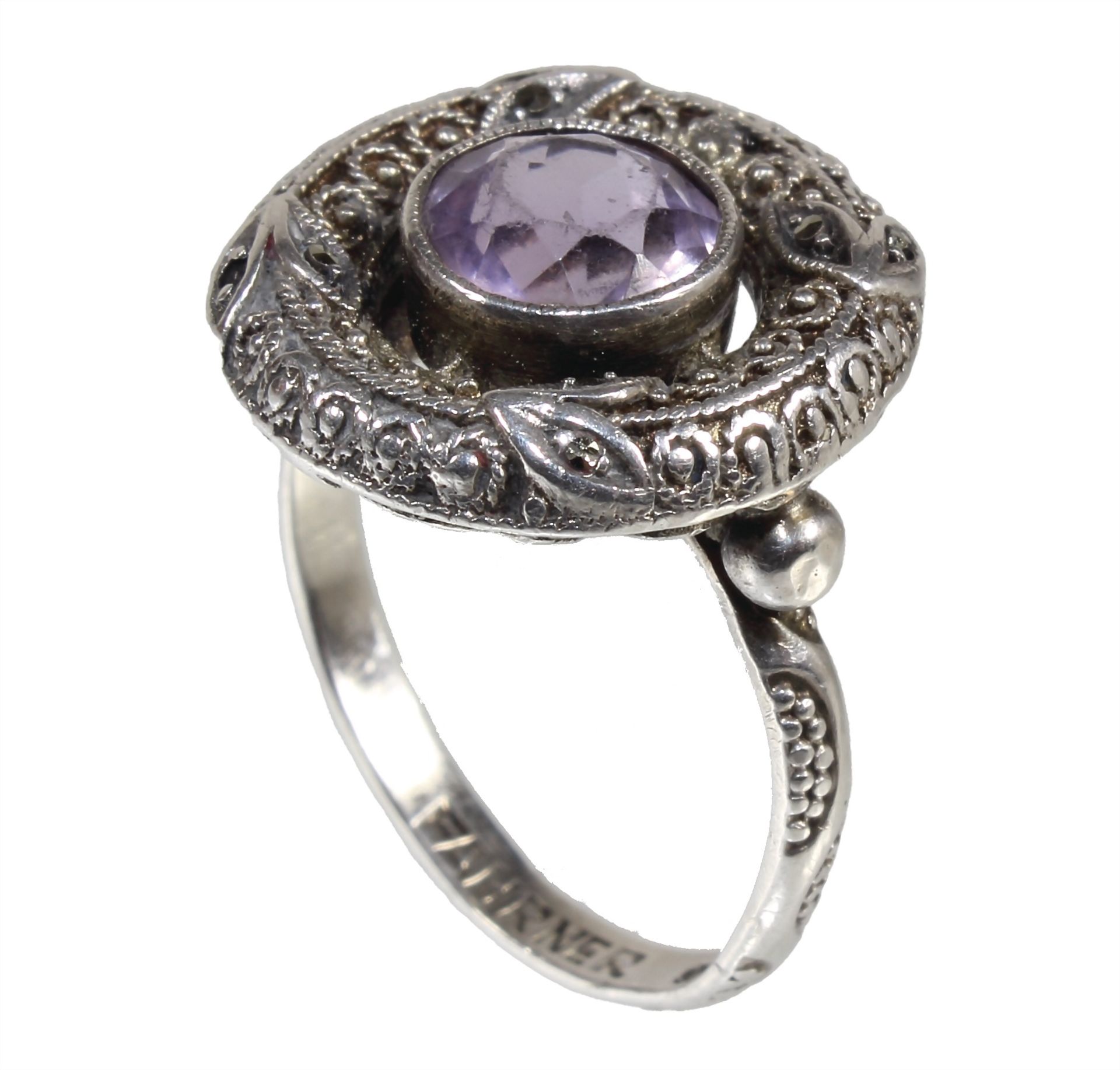 Ring THEODOR FAHRNER Pforzheim um 1930/35 (Filigranschmuck), Silber 925/00, sig. FAHRNER 925 ...