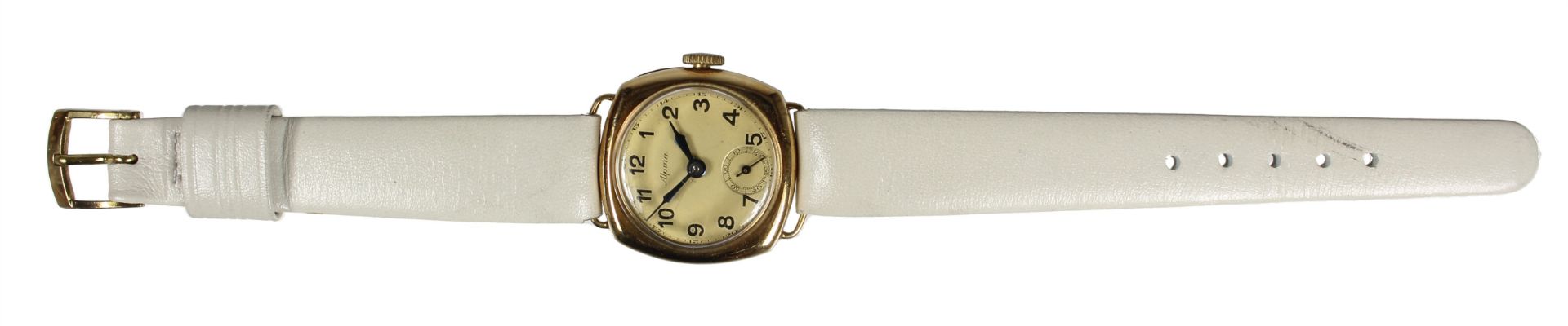 ladies watch 1940/'50s, ALPINA, manual winding, yellow gold 595/000, Arabic numerals, little ... - Image 2 of 2