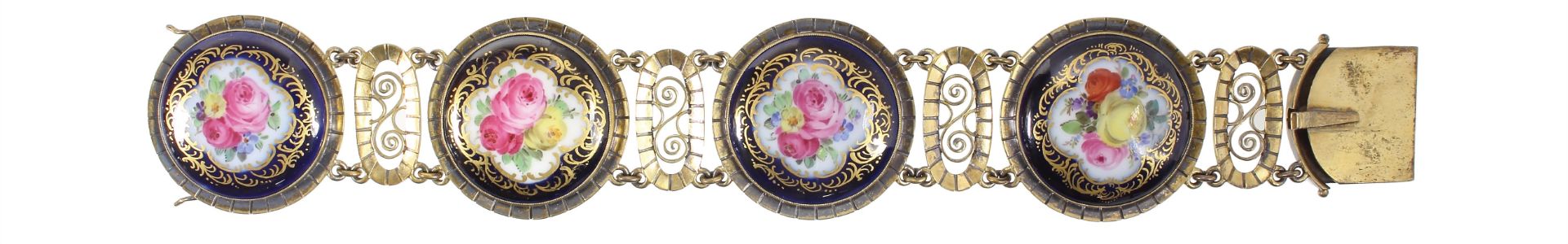 bracelet, MEISSEN around 1930, silver 835/000, gold plated, signed W,S (Wilhelm Schwarz), 4 ... - Image 2 of 3