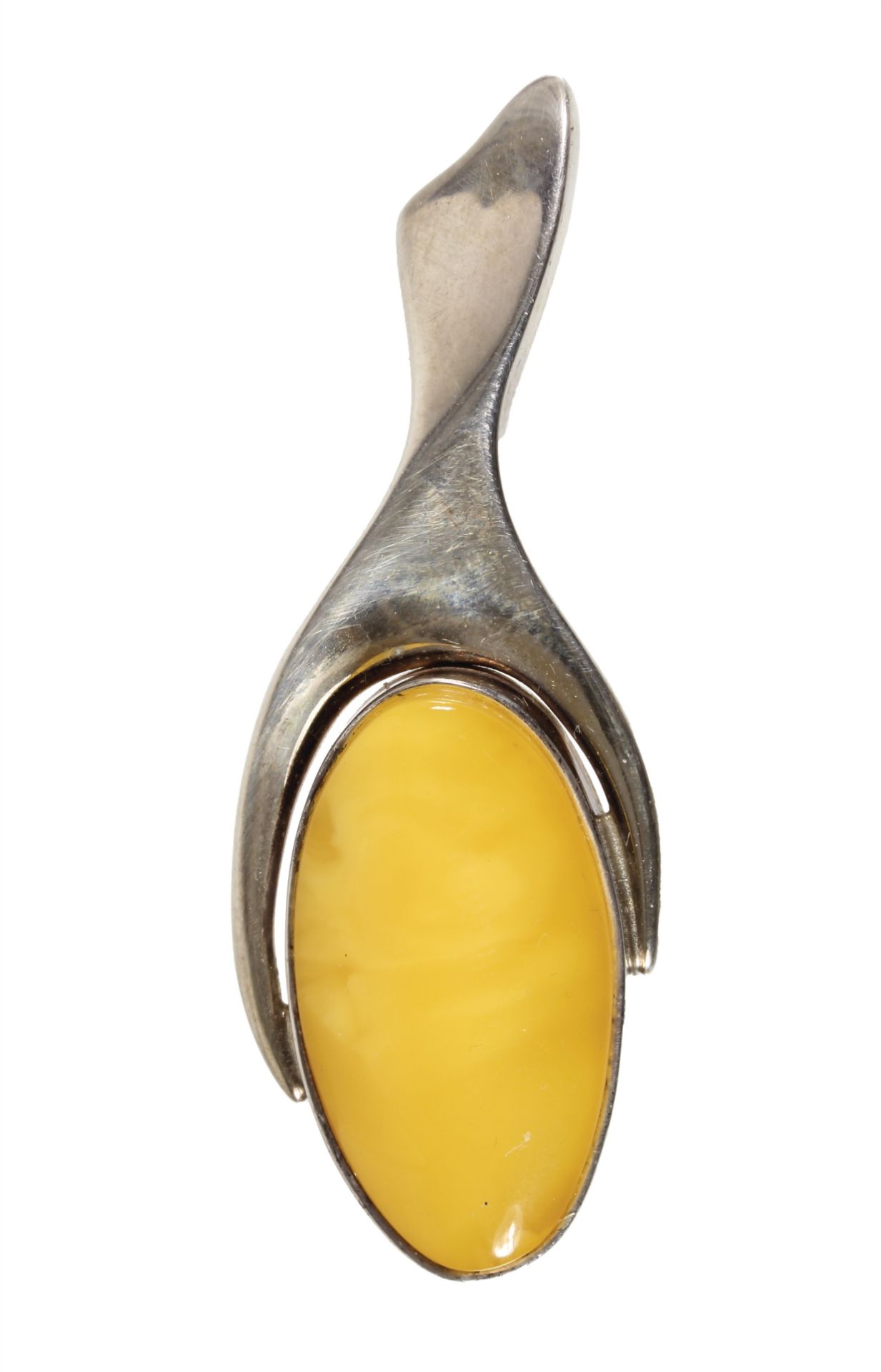 Anhänger Bernstein BUTTERSCOTCH, Silber 925/000, sig., H = 58,7 mm, total 11,1 g