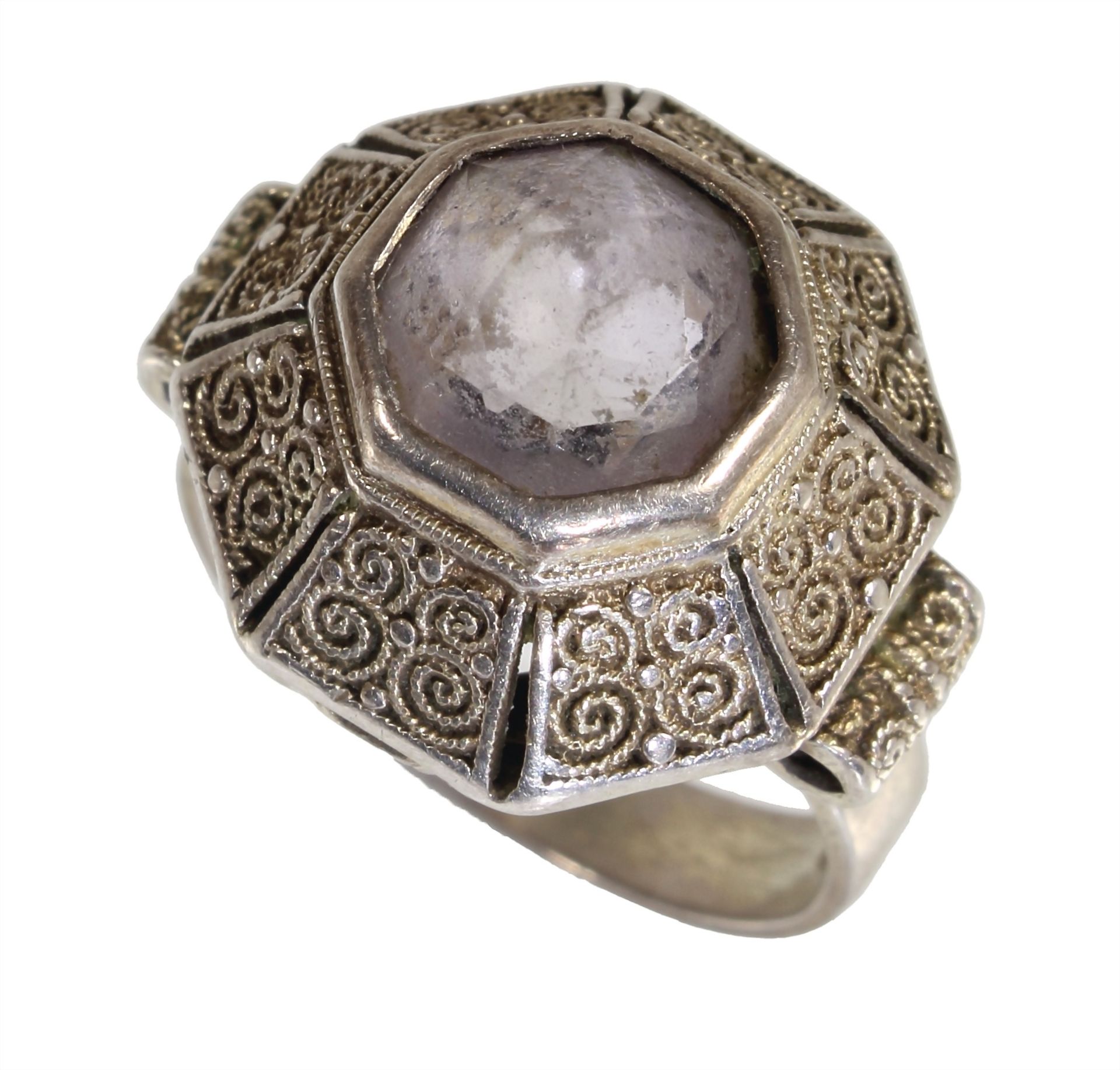 Ring THEODOR FAHRNER Pforzheim um 1930/35 (Filigranschmuck), Silber 925/00, sig. FAHRNER TF ... - Bild 2 aus 3