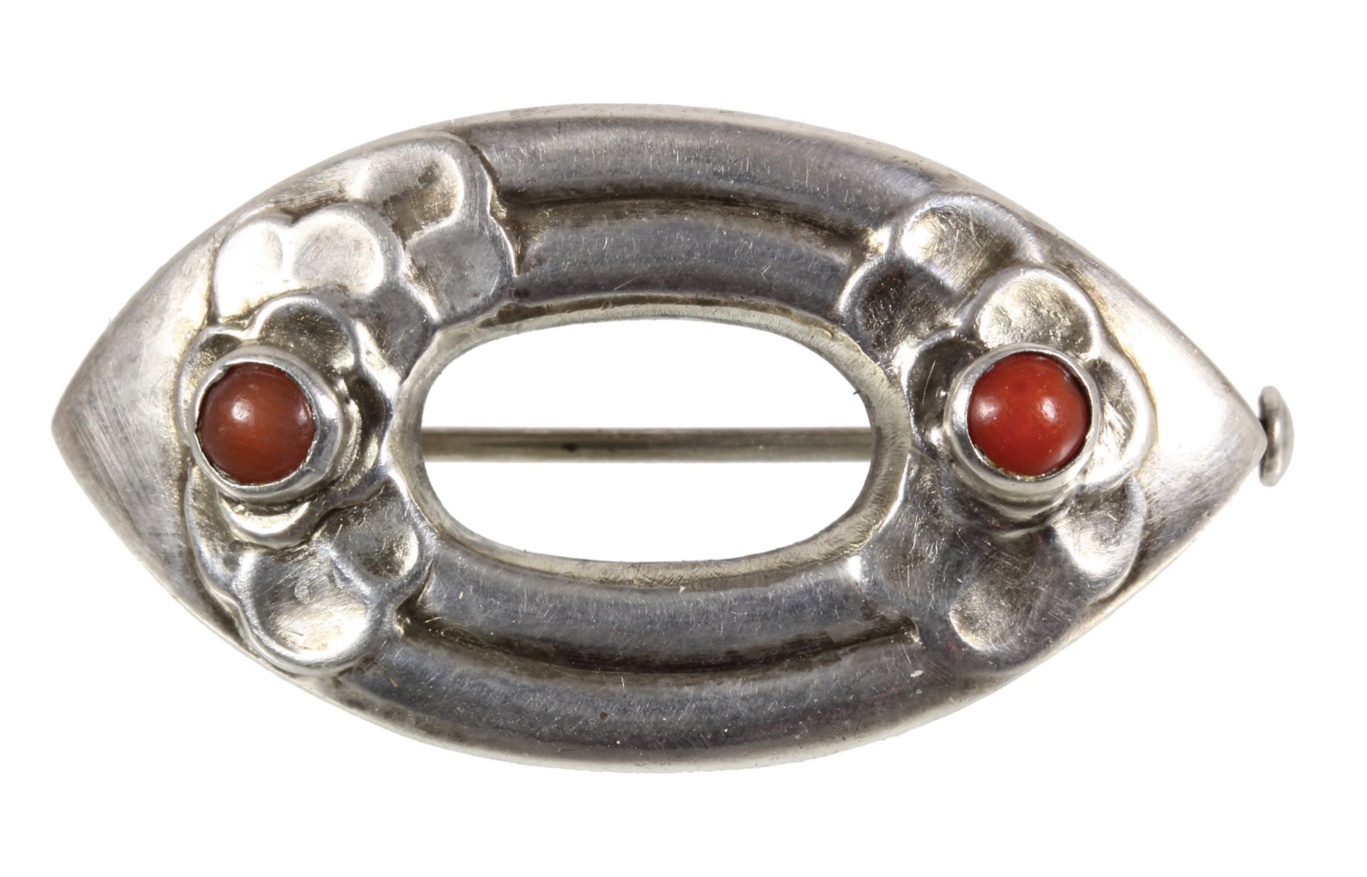 brooch, art nouveau around 1905, GEORG JENSEN, silver 925/000, signed STERLING DENMARK 925 N° ...