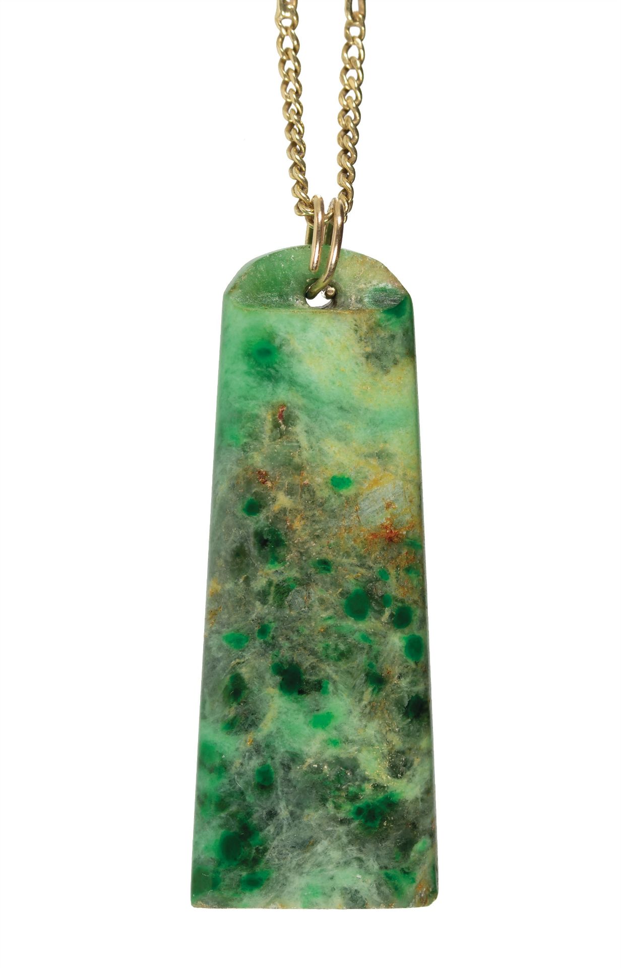pendant, yellow gold 585/000, jade height = 36.0 mm (c. 5.5 g), necklace yellow gold 585/000, ...