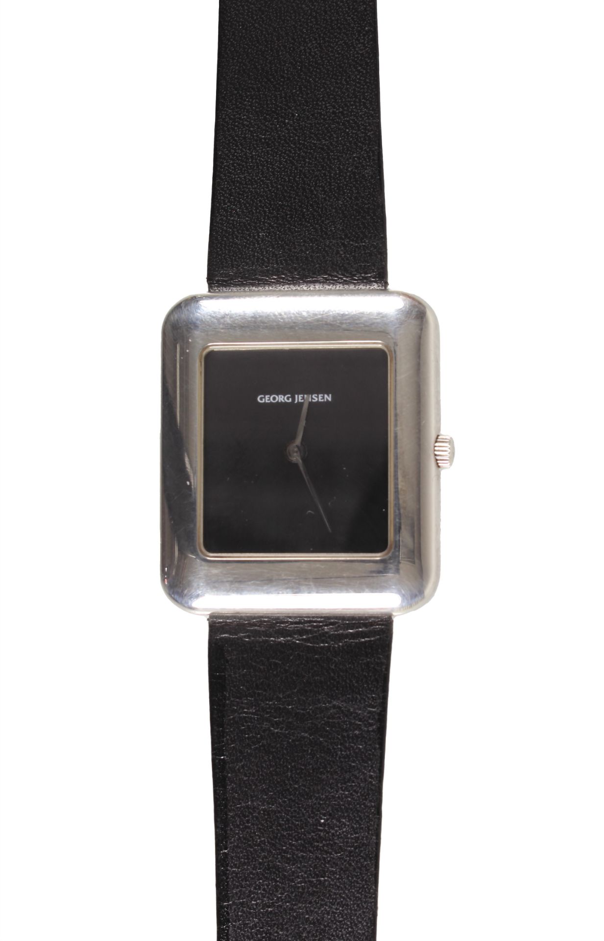 men's watch, 80's, JENSEN, silver 925/000, quartz, duo display, black clockface, snap off case ...