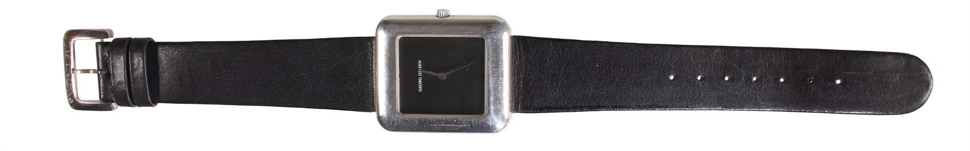 men's watch, 80's, JENSEN, silver 925/000, quartz, duo display, black clockface, snap off case ... - Image 2 of 3