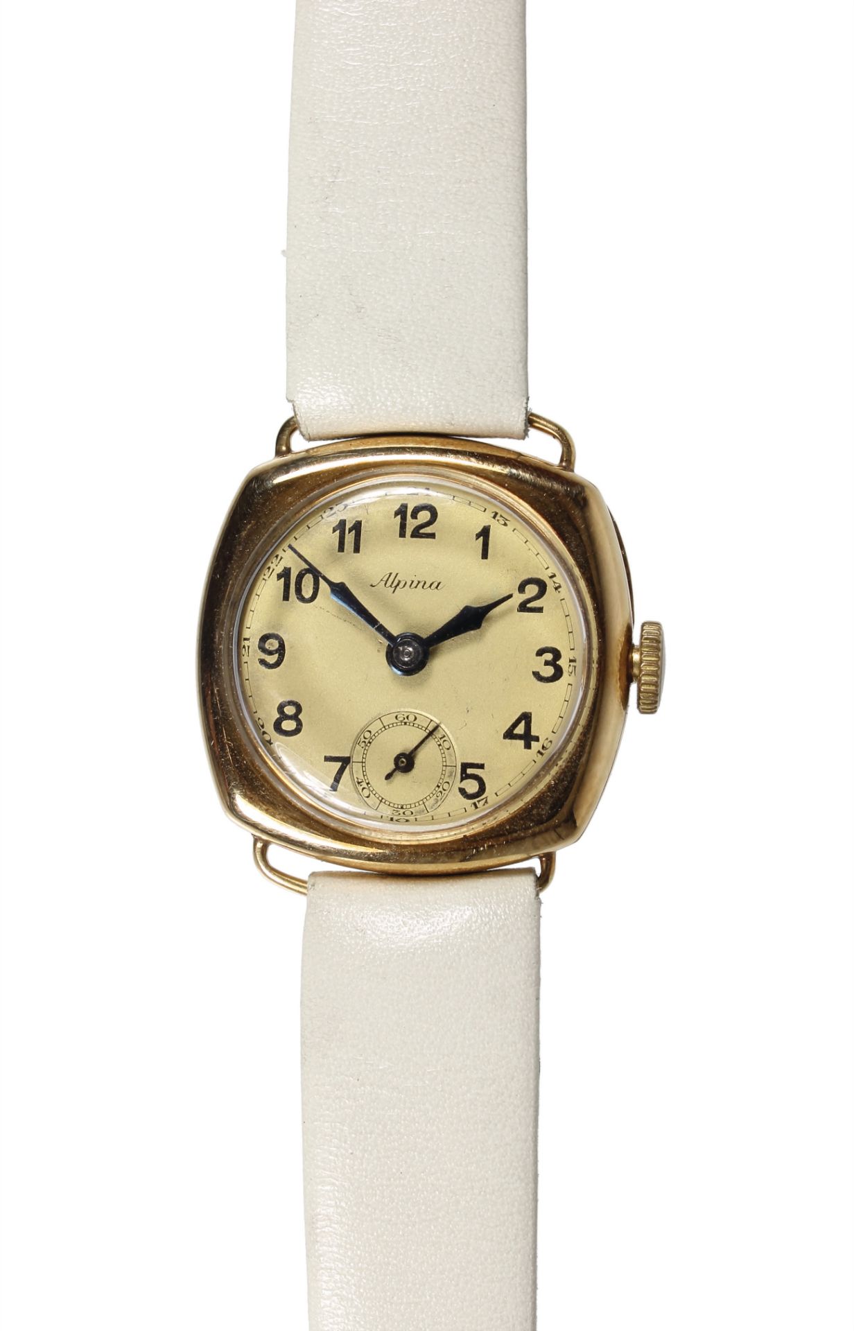 ladies watch 1940/'50s, ALPINA, manual winding, yellow gold 595/000, Arabic numerals, little ...