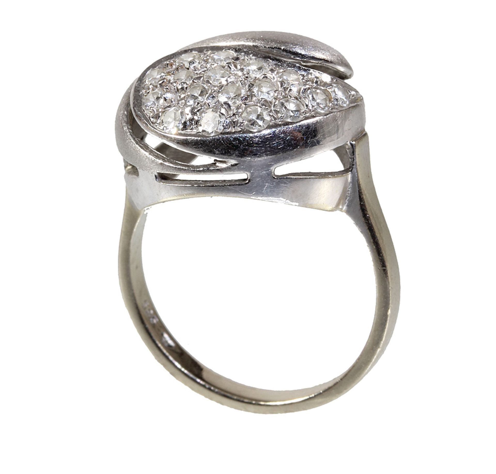 Ring VINTAGE 1970er Jahre, WG 585/000, 16 Stck. 8/8-kant Diamanten, Ringkopf D = 16,6 mm, RW ... - Bild 3 aus 4