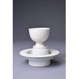 A CHINESE QINGBAI WARE CUP AND STAND, SONG DYNASTY (960-1279). Rounded cup on splayed foot with a