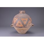 A LARGE CHINESE NEOLITHIC PAINTED POTTERY JAR, MACHANG (C. 2300 - 2000 BC). Fairly heavily potted in