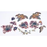 A GROUP OF CHINESE EMBROIDERY FRAGMENTS, LATE 19TH/EARLY 20TH CENTURY. Each cut-out, comprising: a
