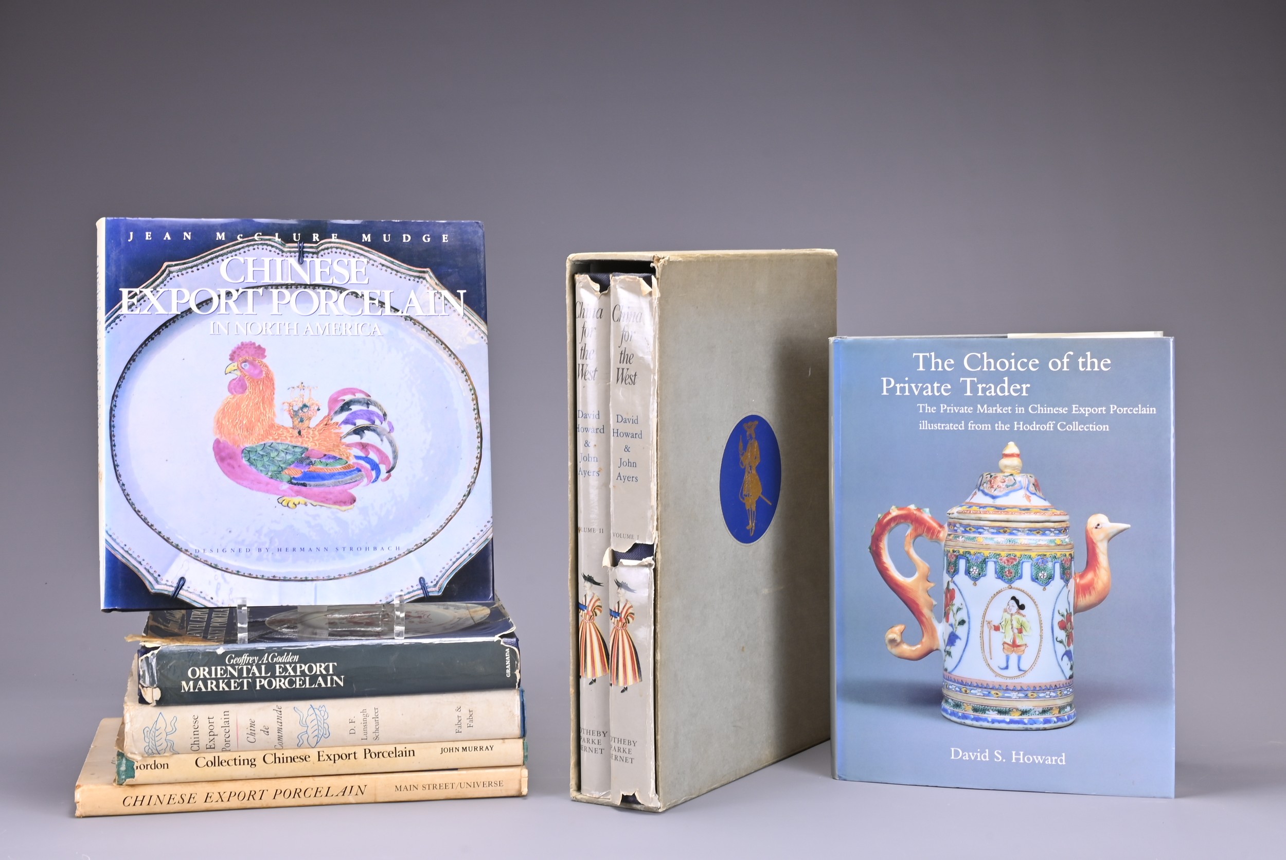 EIGHT REFERENCE BOOKS ON CHINESE PORCELAIN TO INCLUDE: China from the West: Volumes I and II' (
