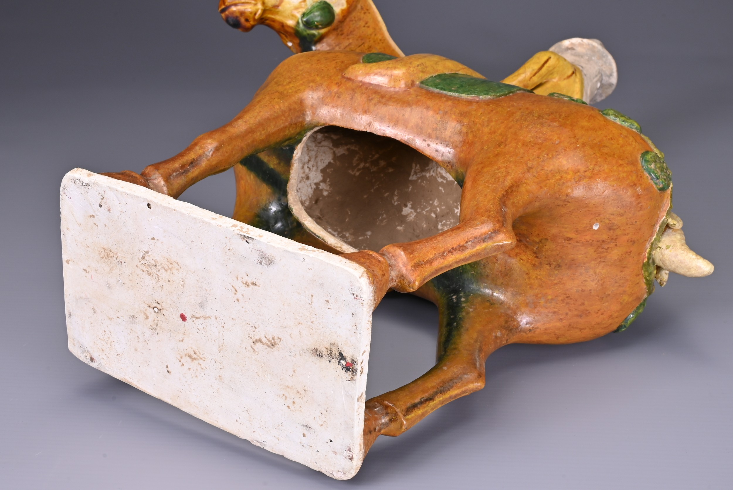 A CHINESE SANCAI GLAZED POTTERY MODEL OF A HORSE AND RIDER, TL TESTED, TANG DYNASTY (AD 618-907). - Image 8 of 8